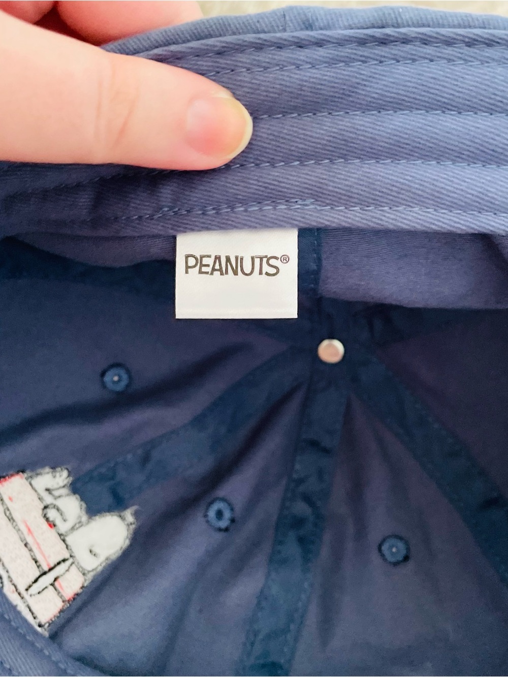 Peanuts Blue Dad Hat with Snoopy "Mood" Embroidery - Picture 4 of 4